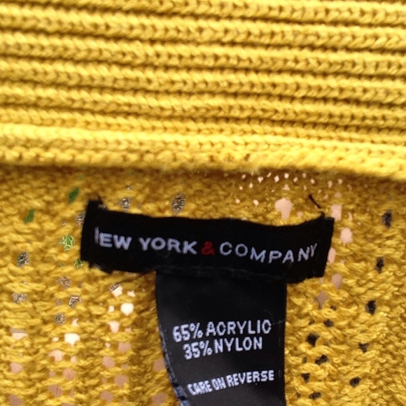 NEW YORK & COMPANY open knit shrug yellow S M - Picture 5 of 5